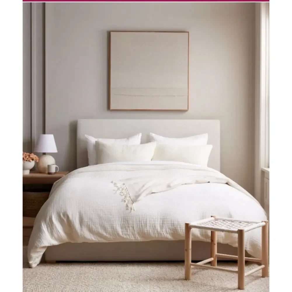 Quince Organic Airy Gauze King Duvet Set Ivory Duvet IvoryNWOT# 78